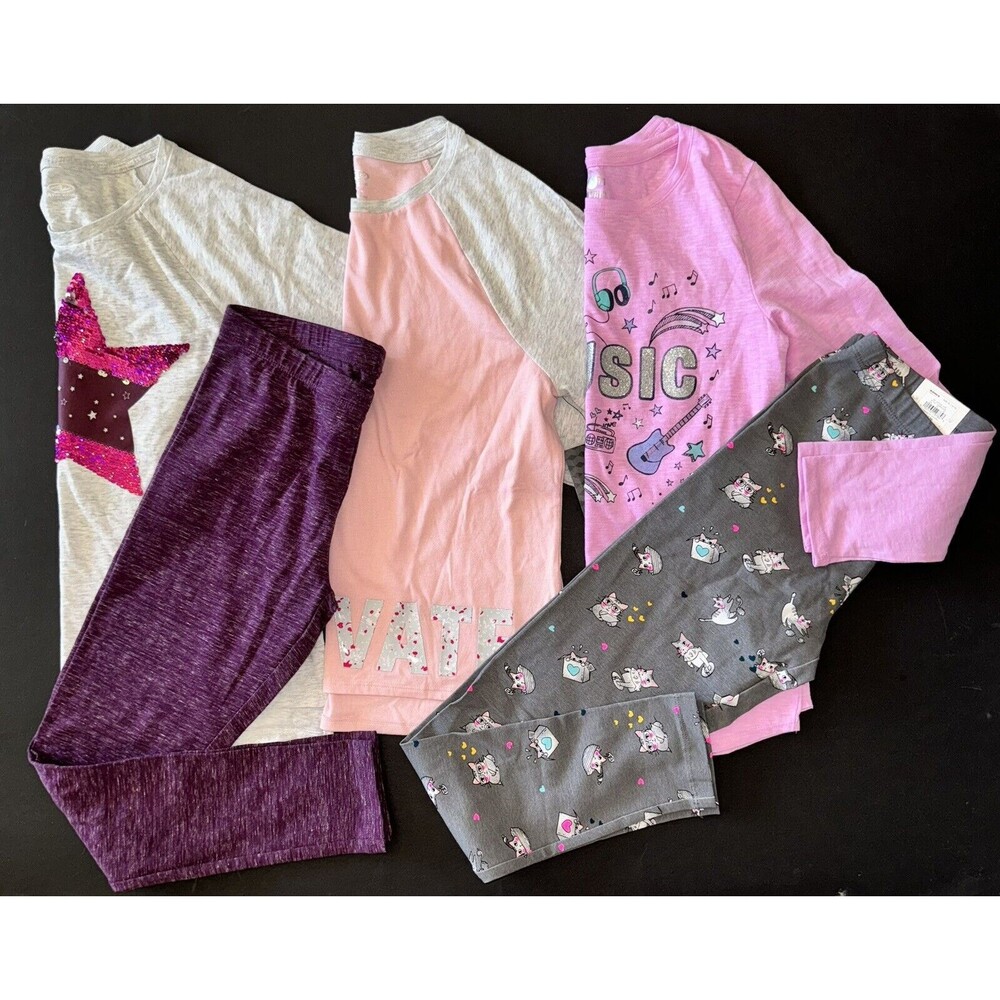 NEW Girls 14 16 18 XL XXL SO favorite leggings cats music tee shirt top sequin